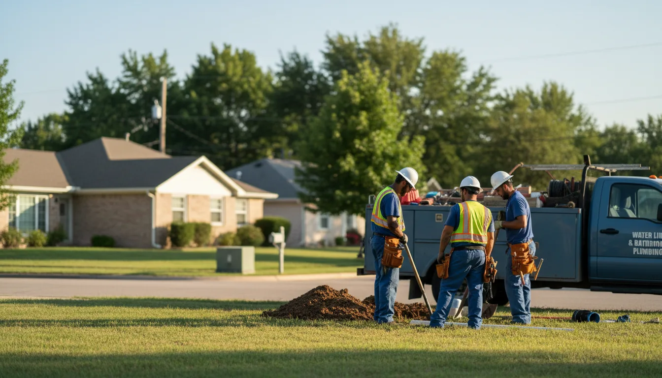 Residential water line and bathroom plumbing service in Lehigh, OK